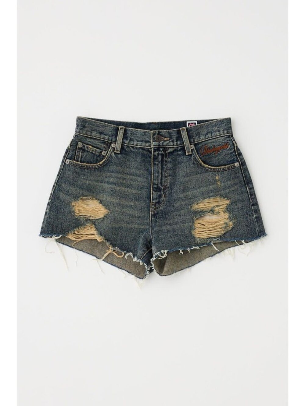 BlackEyePatch WOMEN x MOUSSY BEP Heart Denim Shorts |Dark Blue| Size 0 XS | NWT - Picture 2 of 13